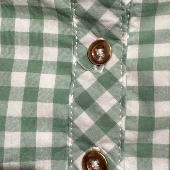 Tommy Bahama Green Gingham Kids Blouse - Picture 3 of 5